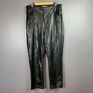 Abercrombie Womens 34 18 L Tall 90s Straight High Rise Curve Love Vegan Leather